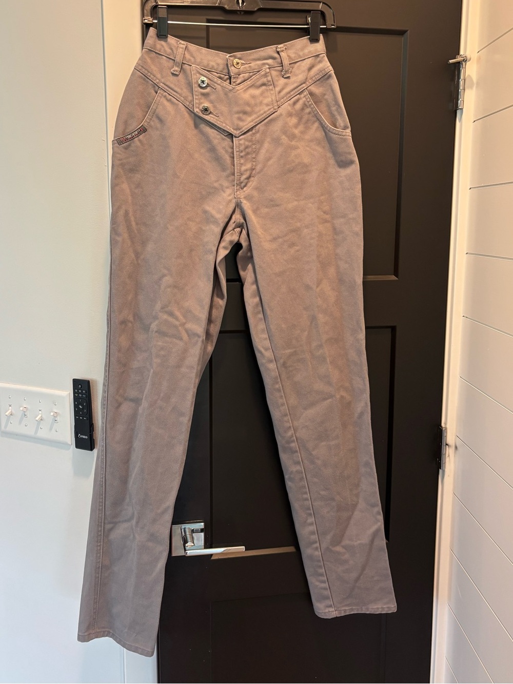 Blaze Bareback Jeans Vintage Rare Sz 9 Grey V Back super high rise Western Denim